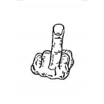 Middle Finger (white) hand flag
