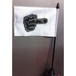 Middle Finger (white background/black hand) hand flag
