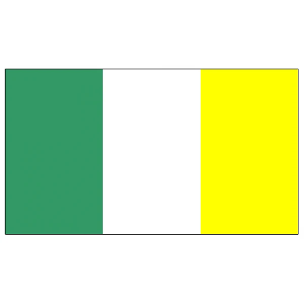 Green/White/Yellow Vertical Stripe 5'x3'