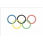 Olympic Rings Flag 5'x3' - Image 2