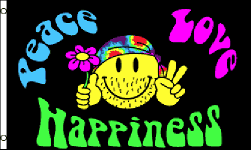 peace-love-and-4ddba3c1ccc151 Peace Love and Happiness medium table flag - Image 1