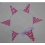 20m 54 flags 8"x12" polka dot pink/white  bunting