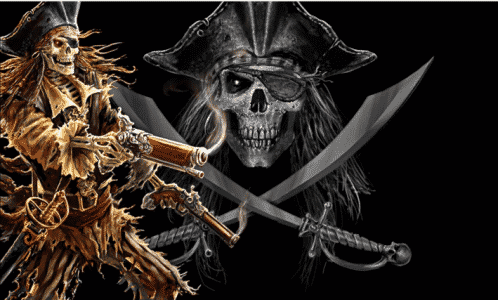 piratewithguns Pirate with Guns 5'x3' (digital print) - Image 1
