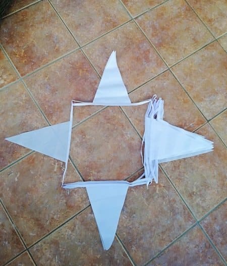 btr 12m 27 flag 8"x12" Plain White triangle shape bunting - Image 1