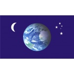Planet, Moon and Stars 5'x3'