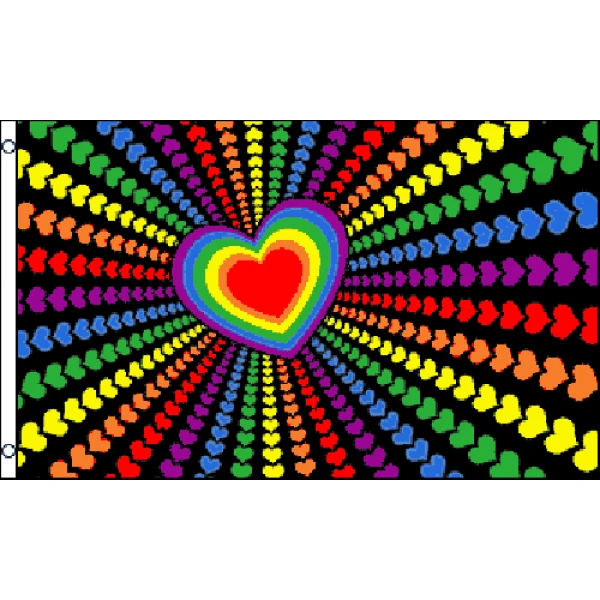 Rainbow Love (gay pride) 5'x3'