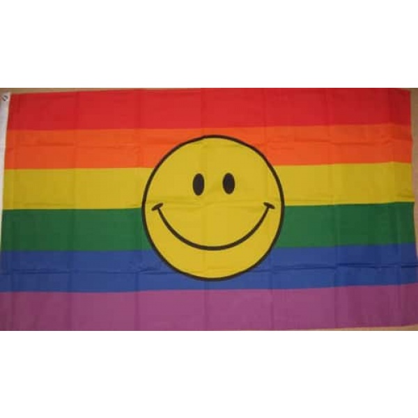 Rainbow Smile (gay pride) hand flag