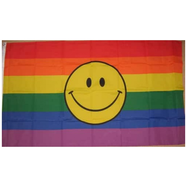 Rainbow Smile (Gay Pride) medium table flag