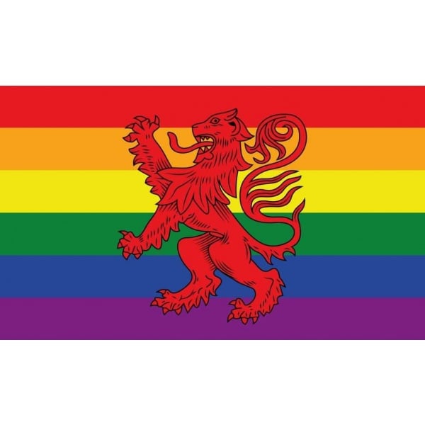 Rainbow Lion (gay pride) medium table flag