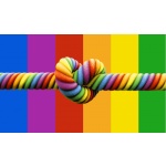Rainbow Love Knot Flag