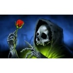 Skeleton and Rose Flag 5'x3' (digital print)