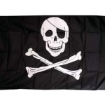 Skull and Crossbones medium Hand Flag