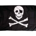Skull and Crossbones medium Hand Flag