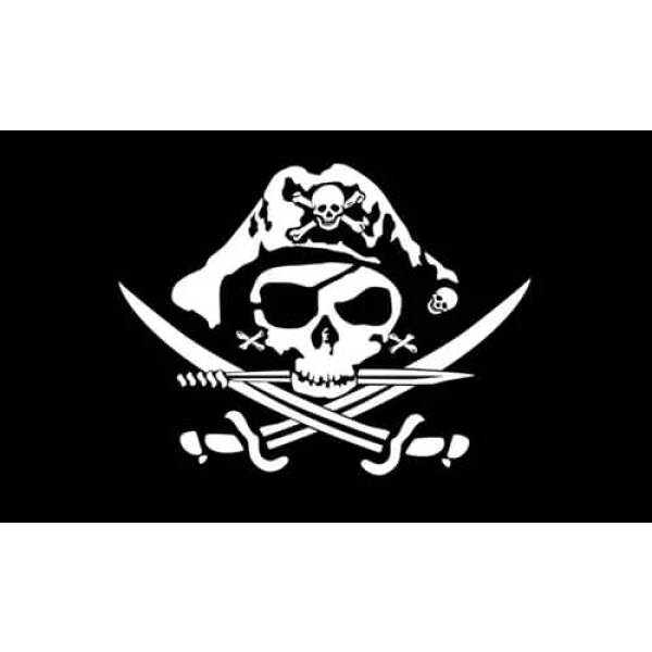 Skull (black) with Cross Sabres 5'x3'