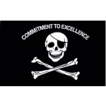 Skull Commitment to Excellence hand flag
