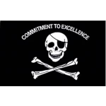 Skull Committment to Excellence 5'x3'