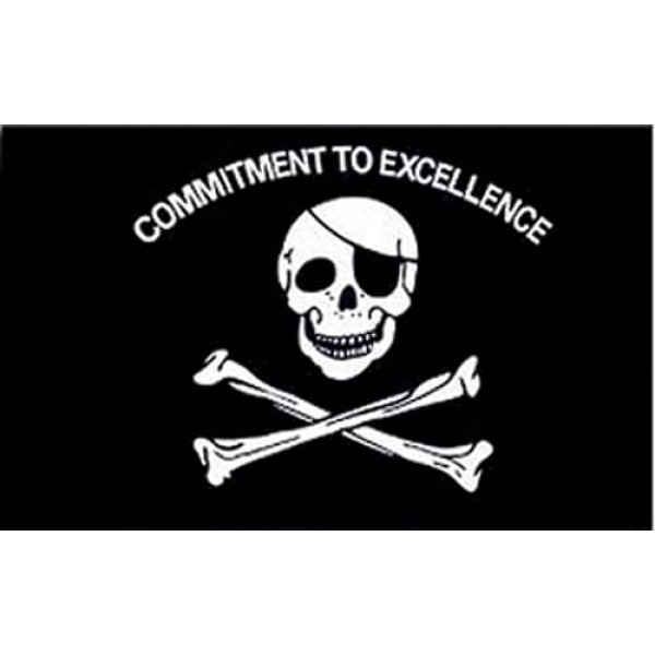 Skull Committment to Excellence 5'x3'