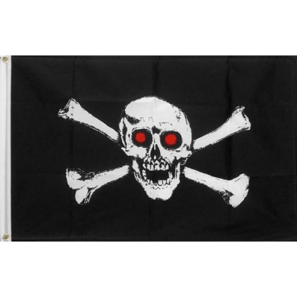 Skull Red Eyes hand flag