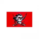Red Skull Cross Sabres "Jolly Rouge" 5'x3'