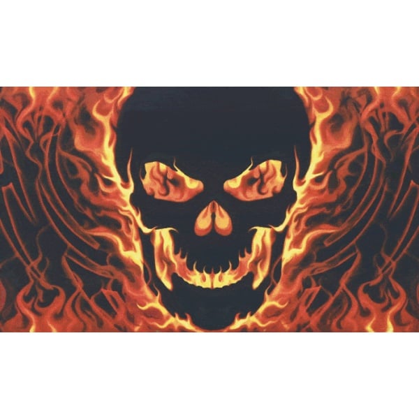 Skull with Fire 5'x3'