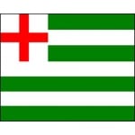 Striped Ensign Green/White 5'x3'