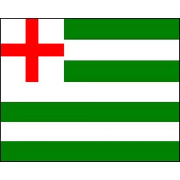 Striped Ensign Green/White 5'x3'