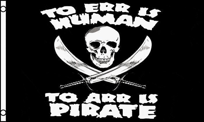to-err-is-human-5550888476c64 To Err is Human, To Arr is Pirate 5'x3' - Image 1