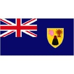 Turks & Caicos medium hand flag