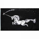 Unicorn Black 5'x3'