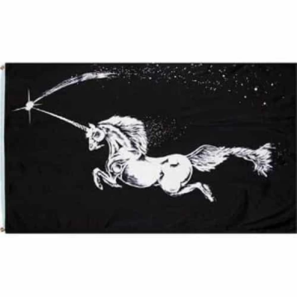 Unicorn Black 5'x3'