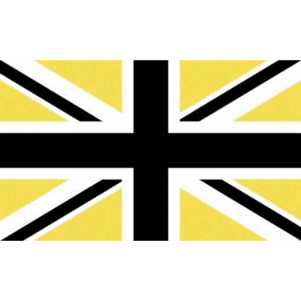 Union Jack Black/Gold 5' x 3'