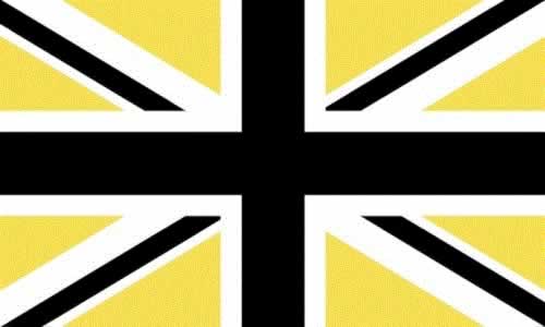 Union Jack Black/Gold 5' x 3' 1 Union Jack Black/Gold 5' x 3'