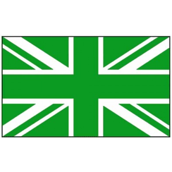 Union Jack Green hand flag