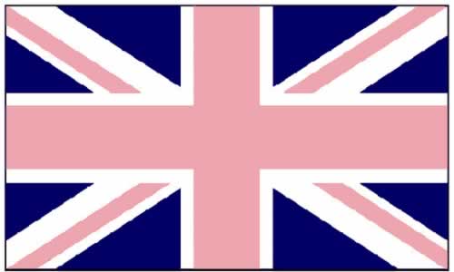 Union Jack (gay pride) with Pink/Blue 5' x 3' 1 Union Jack (gay pride) with Pink/Blue 5' x 3'