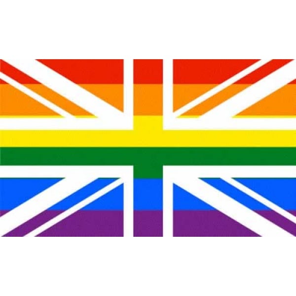 Rainbow Union Jack (Gay Pride) medium table flag