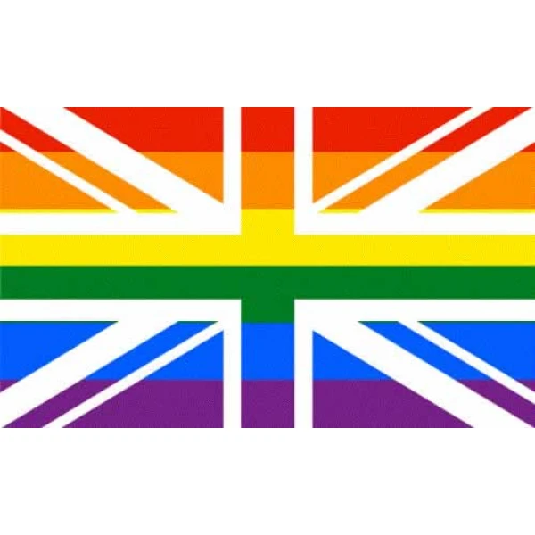 Rainbow Union Jack (Gay Pride) medium table flag