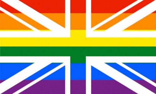 Rainbow Union Jack (Gay Pride) medium table flag 1 Rainbow Union Jack (Gay Pride) medium table flag