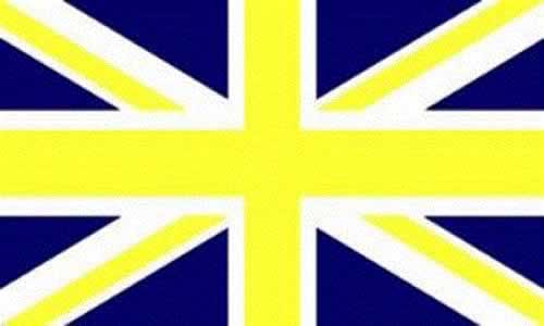 Giant Union Jack Yellow and Blue 1 Giant Union Jack Yellow and Blue
