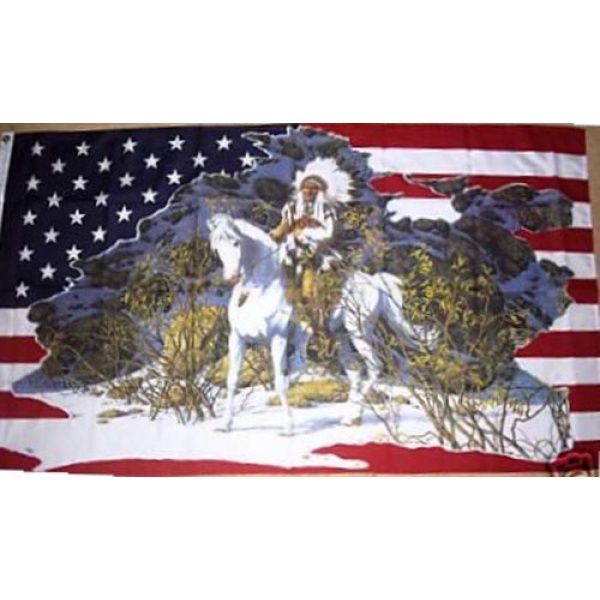 US Indian Chief Horse/Mountain 5'x3'
