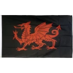 Welsh Dragon Black Flag