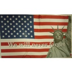 We will Never Forget - 9/11 Commemorative Flag (USA) 5'x3'