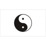 Yin Yang white hand flag