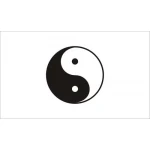 Yin Yang white hand flag