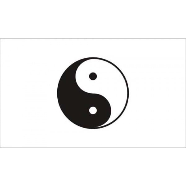Yin Yang White table flag
