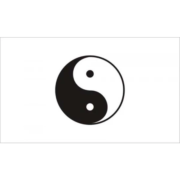 Yin Yang white hand flag