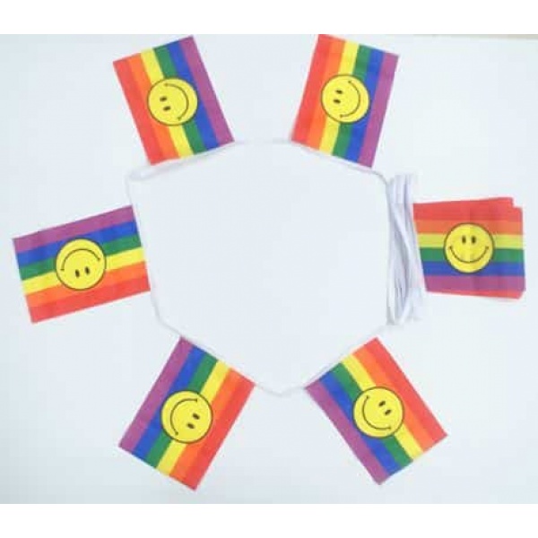 6m 20 flag Rainbow Smile (gay pride) bunting