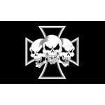 Iron Cross 3 Skulls 5'x3'