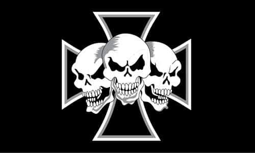 Iron Cross 3 Skulls Iron Cross 3 Skulls 5'x3' - Image 1