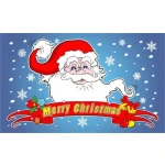 Merry Christmas Santa Blue 5'x3'