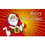Merry Christmas Santa Red 5'x3'